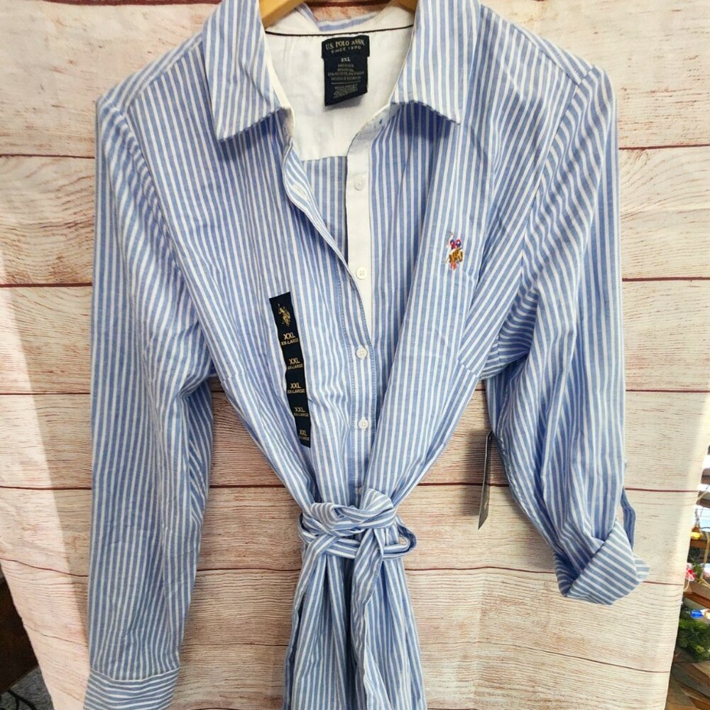 Blue Striped Women's Dress